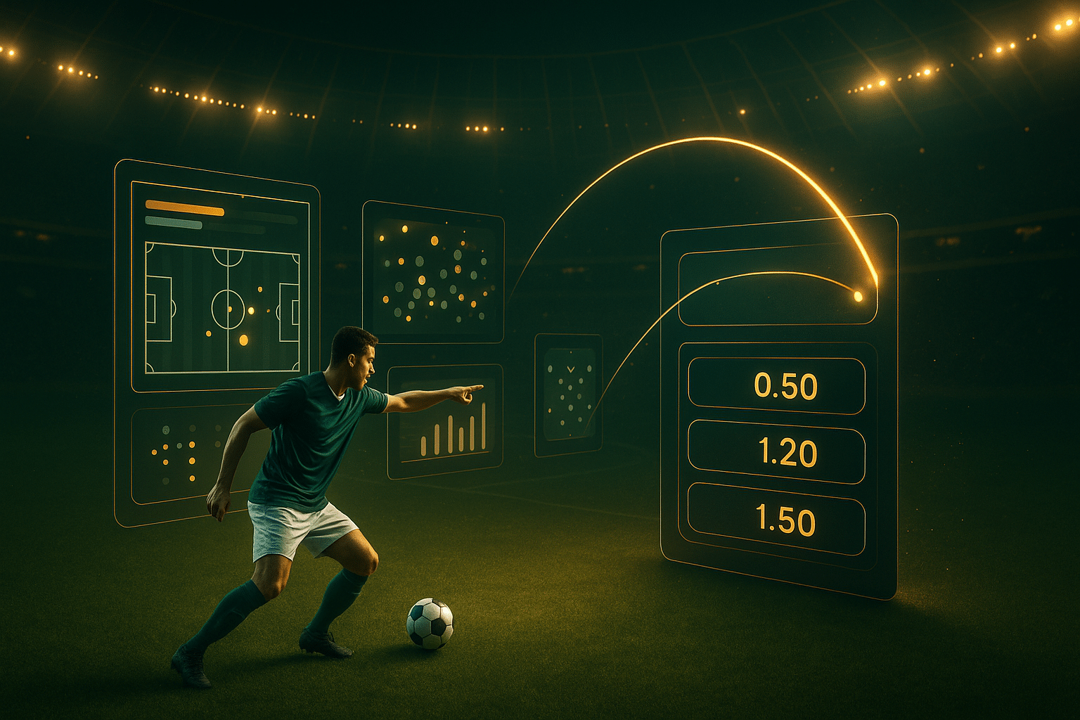 ภาพประกอบวิธีอ่านค่าน้ำและอัตราต่อรองด้วย แทงบอลสด ค่าน้ำดี